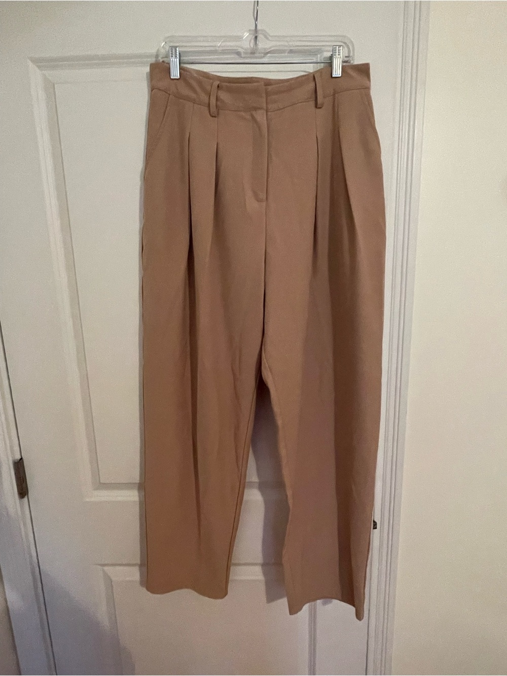 Nasty Gal Tan Pleated Trousers